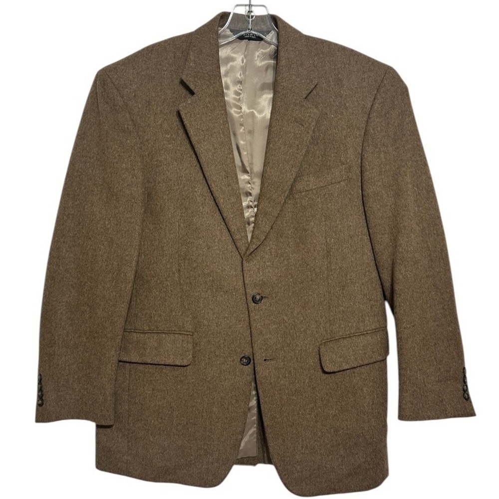 Jos A Bank Blazer Men Brown 100% Camel Hair 2-Button Classic Preppy Academia 40R